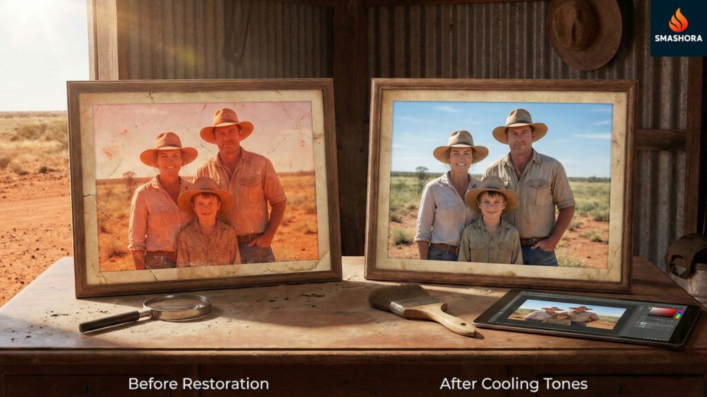 Fix red faded photos